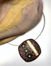 Load image into Gallery viewer, Lightweight Rounded Rectangle Polymer Clay Pendant Necklace Statement