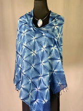 Load image into Gallery viewer, Soft Cotton Lightweight Indigo Dyed Shibori Shawl, Wrap
