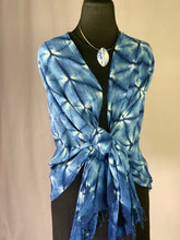 Load image into Gallery viewer, Soft Cotton Lightweight Indigo Dyed Shibori Shawl, Wrap
