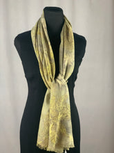 Load image into Gallery viewer, Hand Dyed Botanical Print Lightweight Wool Shawl,  Scarf

