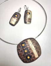 Load image into Gallery viewer, Lightweight Rounded Rectangle Polymer Clay Pendant Necklace Statement
